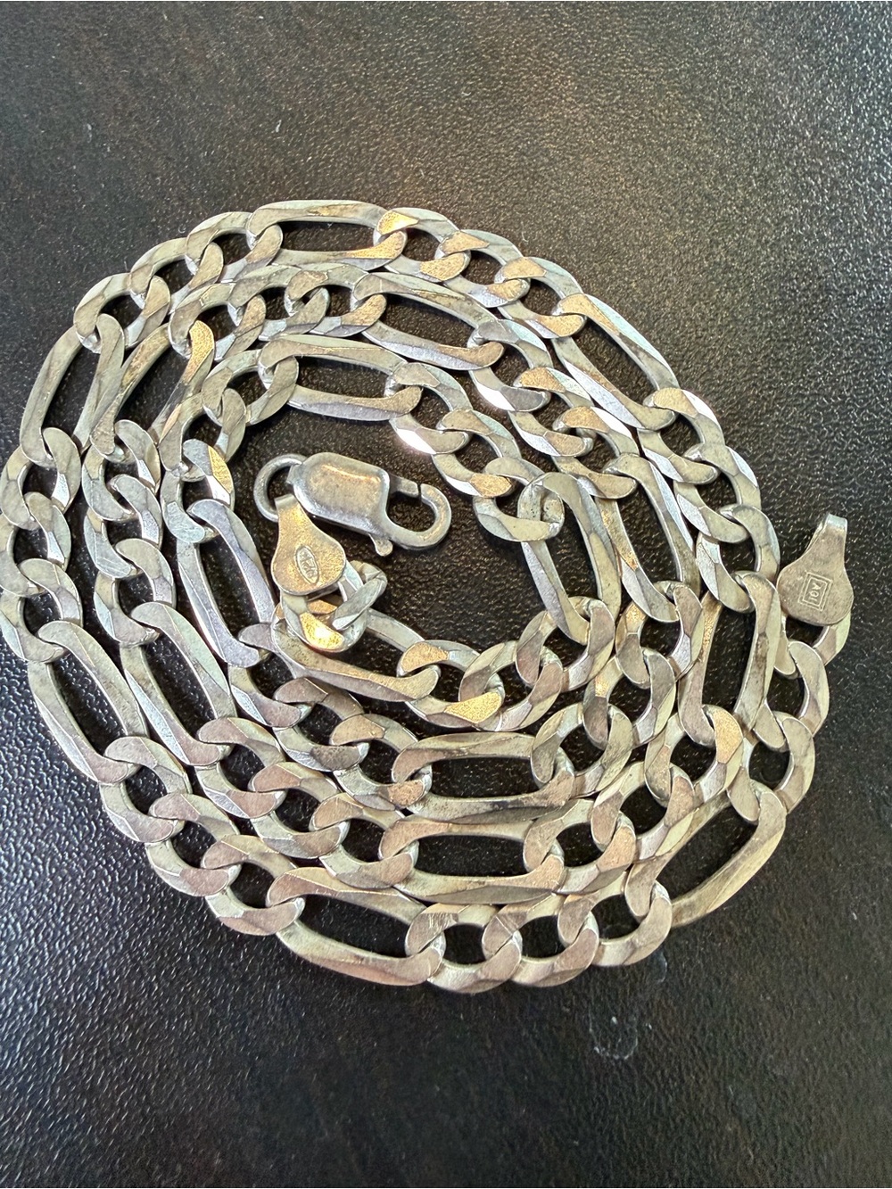 Sterling Silver Figaro Chain Necklace - Silver